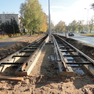 Tramvaju sliežu ceļu būvniecība